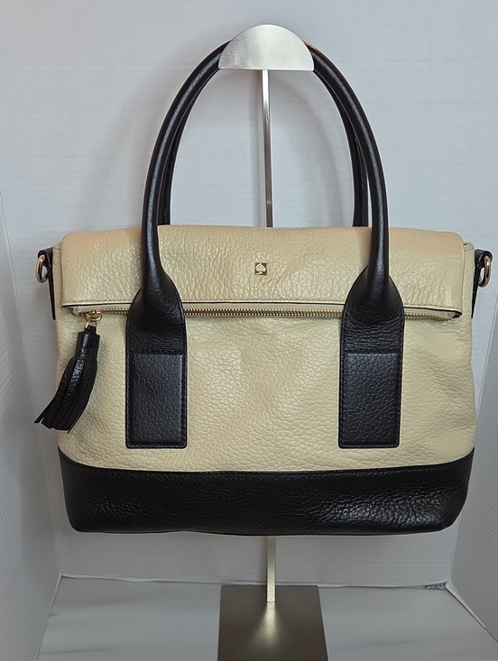 kate spade Handbags - kate spade Two-Tone Cream and Black Leather Satchel